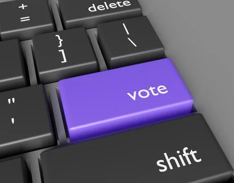 Vote concept. Word Vote on button of computer keyboard 스톡 일러스트