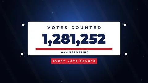 Vote Count Election Night Broadcast Stock Illustration