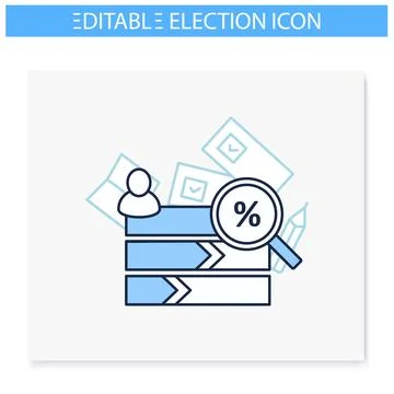 Vote counting line icon Stock Illustration