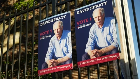 Vote David Spratt AUS General Election 2025 6K Stock Footage 308676915