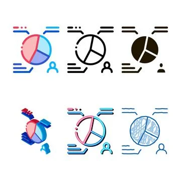 Vote distribution statistics minimal icon vector outline イラスト素材