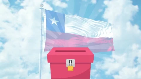 Vote election 2024 with Chile Flag in the Background Stock Footage 342799623