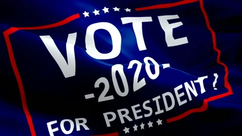 Vote election flag for midterm United States president USA and White House Stock Footage 127217088