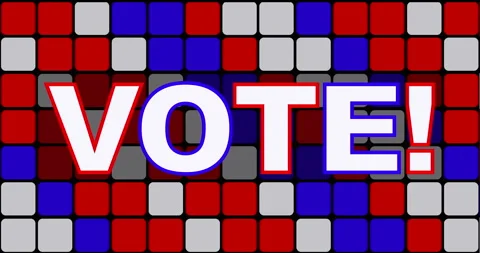 Vote Flashy Red, White And Blue Animated Graphic Video stock 134572074