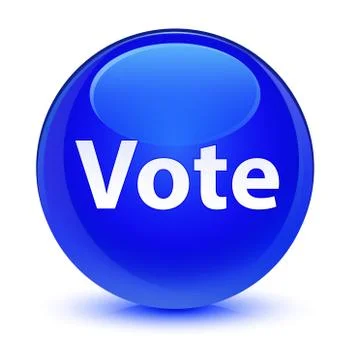 Vote glassy blue round button Stock Illustration
