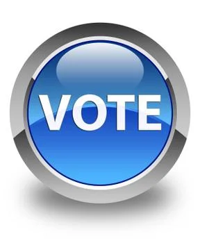 Vote glossy blue round button Stock Illustration
