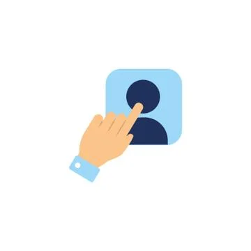 Vote hand accept flat style icon Stock Illustration