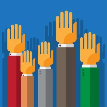 Vote hand up Illustrazione stock