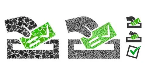 Vote here Composition Icon of Bumpy Parts Illustrazione stock