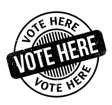 Vote Here rubber stamp Stock Illustration
