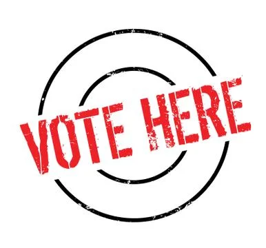 Vote Here rubber stamp Stock Illustration