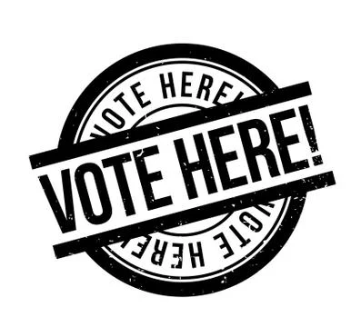 Vote Here rubber stamp Stock Illustration