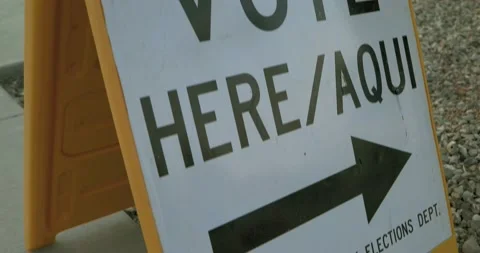 Vote Here  Sign Stock Footage 142917680