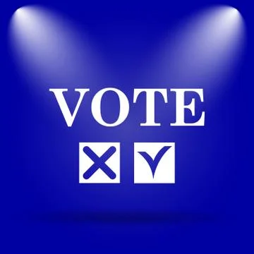 Vote icon. Flat icon on blue background.. Stock Illustration