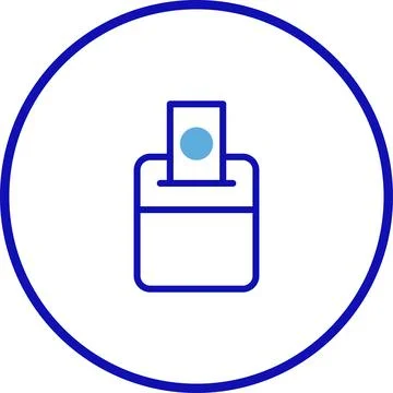 Vote icon within a circle, symbolizing democracy, elections, or civic parti.. Stock Illustration