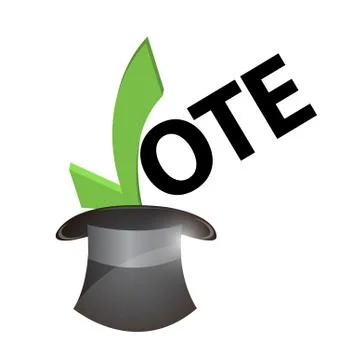 Vote inside a hat concept illustration Stock Illustration