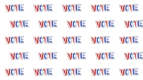 Vote kinetic Typography Animation, Red Blue Pattern Echo Motion Video stock 201430464