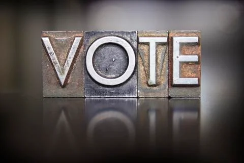 Vote letterpress Stock Photos