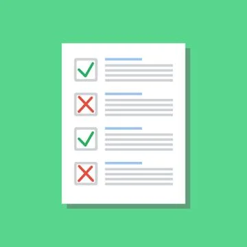 Vote list with selected choice, flat design Stock Illustration