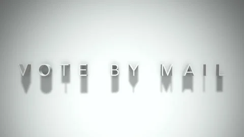 Vote by mail 3D title animation white text on a white background Stock Footage 299646879