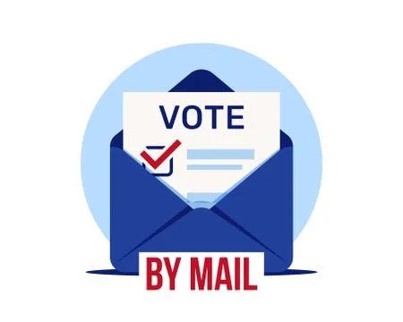 Vote by mail. Distant voting. Election ballot in an envelope Stock Illustration