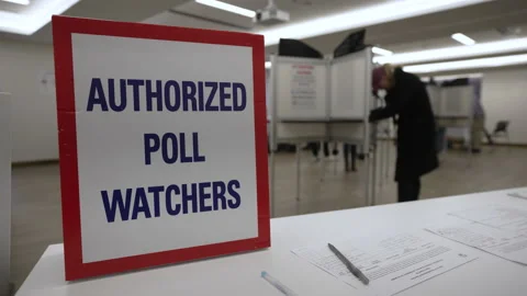 Vote Midterms 2022 Voting Washington DC 8K 01 스톡 동영상 222685554