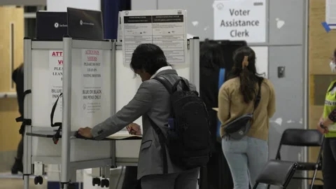 Vote Midterms 2022 Voting Washington DC 8K Stock Footage 222692402