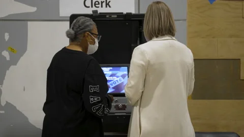 Vote Midterms 2022 Voting Washington DC 8K 11 Video stock 222693802