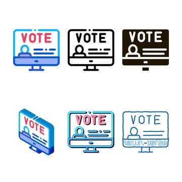 Vote mix computer information icon vector outline Stock Illustration