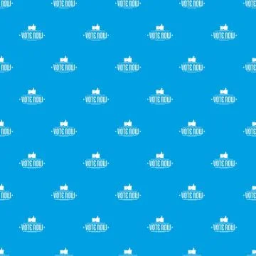 Vote now pattern seamless blue Stock Illustration