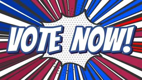 VOTE NOW - Text effect animation with retro american style background. 스톡 동영상 265000159
