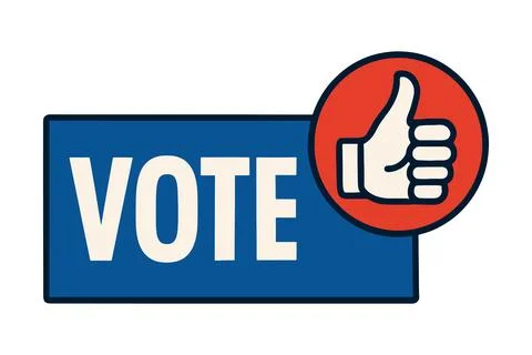 Vote Now Thumbs Up Button Graphic Design Element Stockillustratie