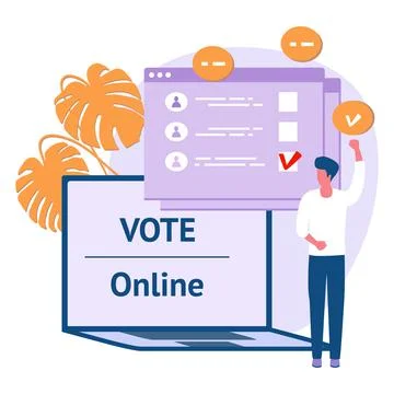 Vote Online Vector People Election E-voting Stock Illustration