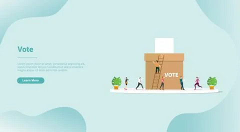 Vote or voting box concept for website template or landing homepage banner -  Stock Illustration