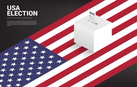 Vote paper put in election box with USA map background. concept for election  Stock Illustration