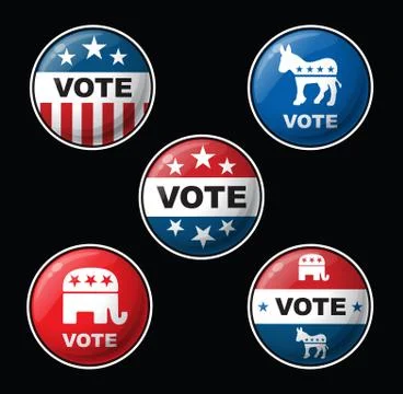 Vote Parties. Stock Illustration