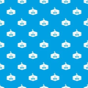 Vote pattern vector seamless blue Stock Illustration