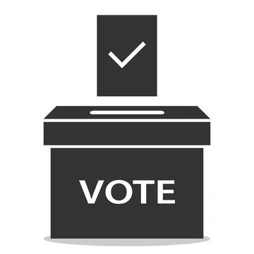 Vote. People throw ballots for voting in the box. Box for voting. Vector イラスト素材