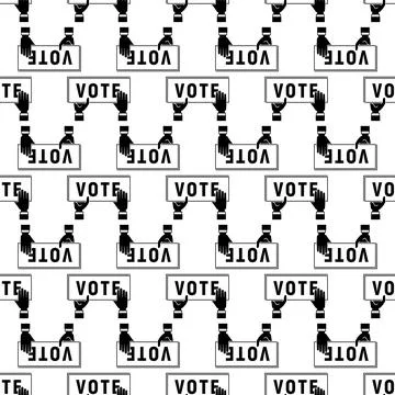 Vote poster pattern seamless vector Stock Illustration