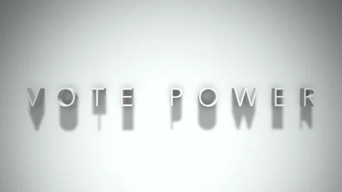 Vote power 3D title animation with shadows on a white background Stock Footage 297085642