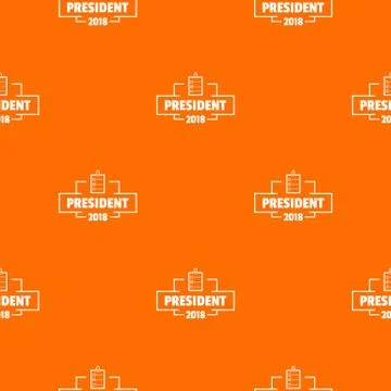 Vote president pattern vector orange Stock Illustration