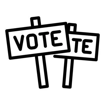 Vote protest icon, outline style Stock Illustration