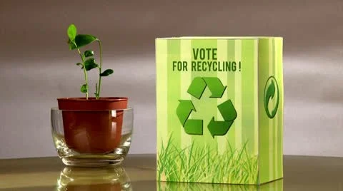 Vote for recycling - 2 sequence, title Stock Footage 9140230