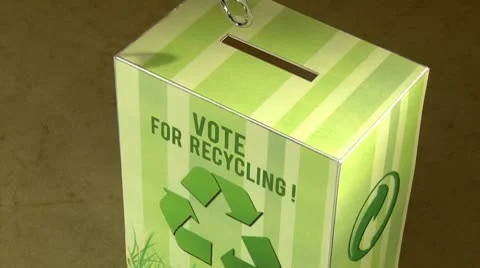 Vote for recycling - high angle - title Video stock 9134101