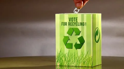 Vote for recycling - white title Stock Footage 9139450