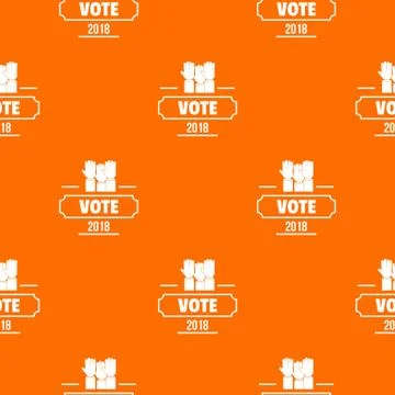 Vote registration pattern vector orange Stock Illustration
