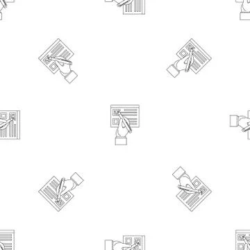 Vote sign paper pattern seamless vector Stock Illustration