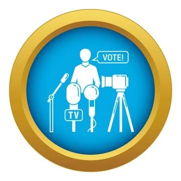 Vote speech bubble icon blue vector isolated イラスト素材