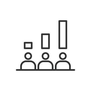 Vote stats, icon in line design. Vote, stats, statistics, election, results Illustrazione stock