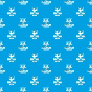 Vote stats pattern vector seamless blue Stock Illustration
